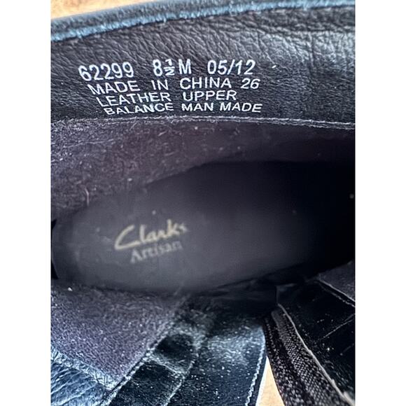 Clarks Artisan Leyden Candle Side Zip Ankle Boots Black Leather - Size 8.5M - Picture 7 of 9